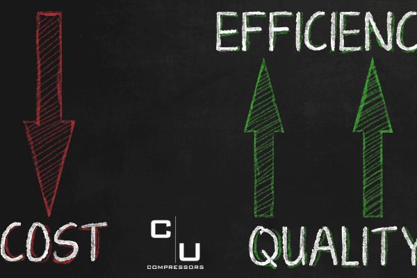 arrows showing cost and quality