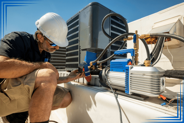 technician checking commercial hvac